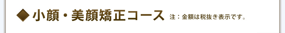 小顔・美顔矯正コース