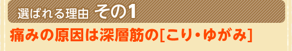 痛みの原因は深層筋の[こり・ゆがみ]